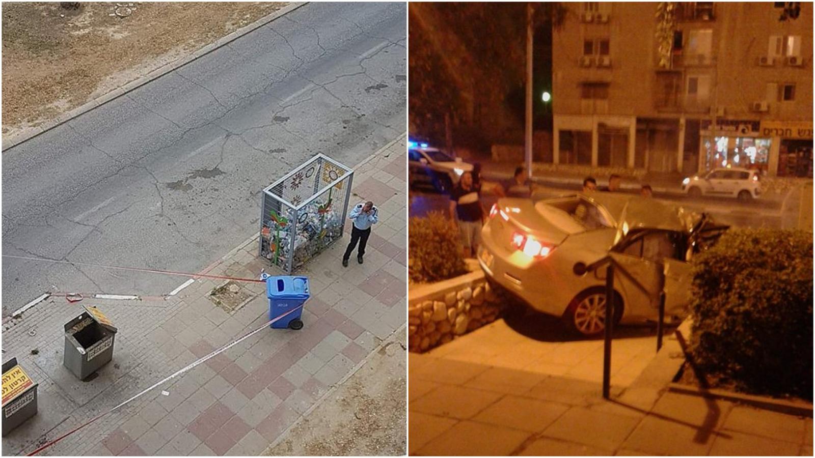 שני אירועי עבר: תאונה קטלנית בעקבות מרדף משטרתי, זירת ירי קרוב למרכז חנויות בדרך מצדה (צילומים: באר שבע ביחד)